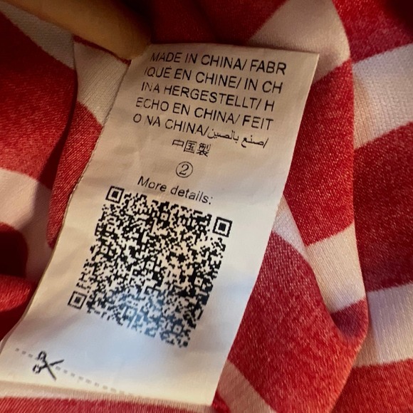 DROIMP Chic Red & White Striped Long Blouse - Size 4/Small - Picture 12 of 13